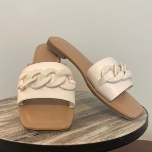Target A New Day White Fashion Slide Sandals, Size 7-